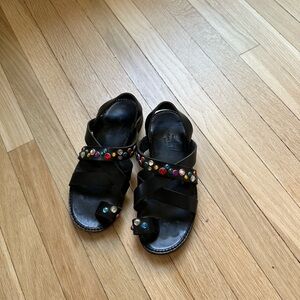 Comme des Garçons Black Sandals with Multicolor Accents